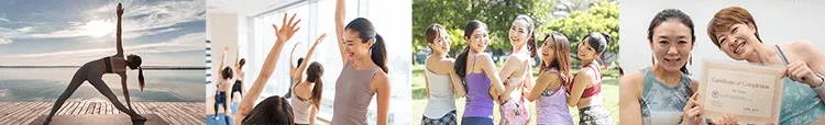 ヨガをしている女性たちの画像